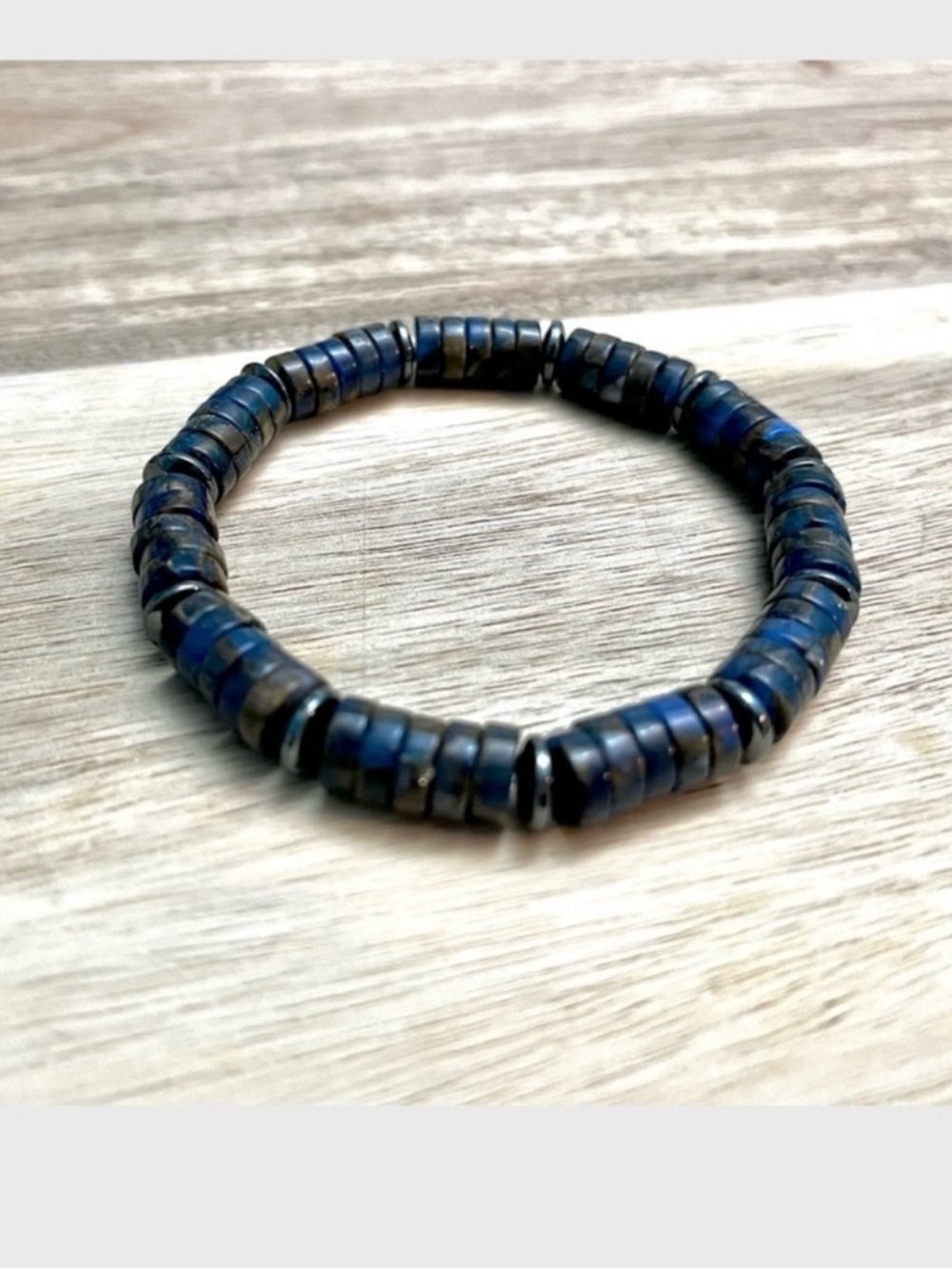 Men's Blue Semiprecious Stone Bracelet